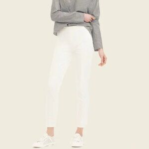 J. Crew Martie Ivory Cropped Length Slim Leg Bi-Stretch Cotton Pant in size 8